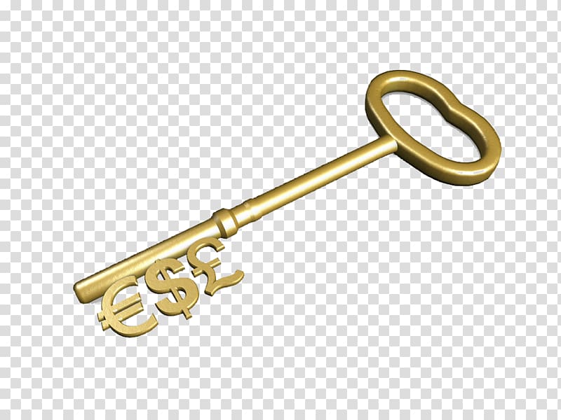 Investment Saving Money Account, Currency signs golden key transparent background PNG clipart