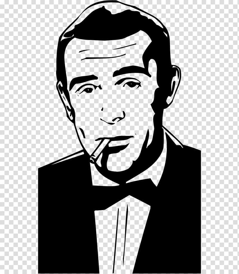 Silhouette Stencil , sean connery transparent background PNG clipart