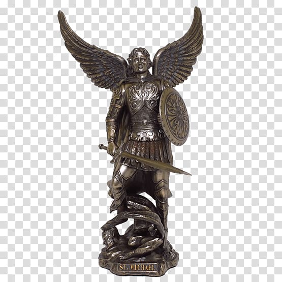Michael Statue Bronze sculpture Archangel, angel transparent background PNG clipart