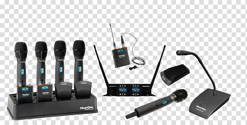 Wireless microphone ClearOne Communications Inc. Transmitter, mic transparent background PNG clipart