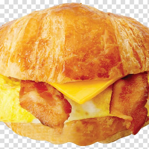 Breakfast sandwich Croissant Ham and cheese sandwich Hamburger Bacon, egg and cheese sandwich, bacon transparent background PNG clipart