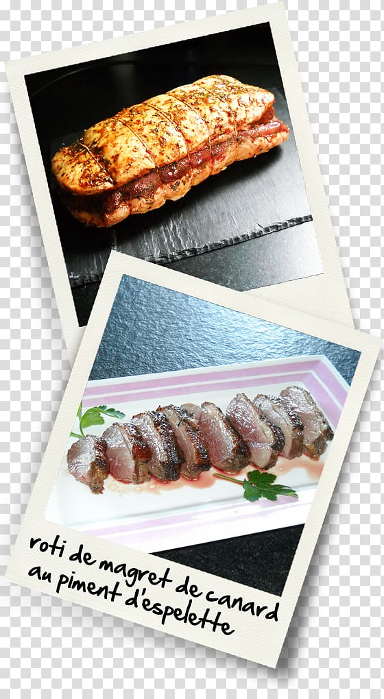 Magret Japanese Cuisine Roasting Duck meat, meat transparent background PNG clipart