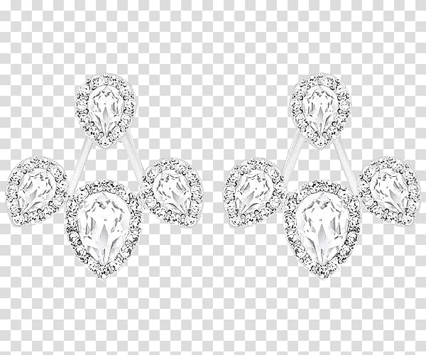 The Earring Swarovski AG Jewellery Necklace, Swarovski gemstone jewelry platinum earrings transparent background PNG clipart