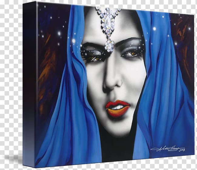 Modern art Cobalt blue Poster Portrait, Desert Frame transparent background PNG clipart