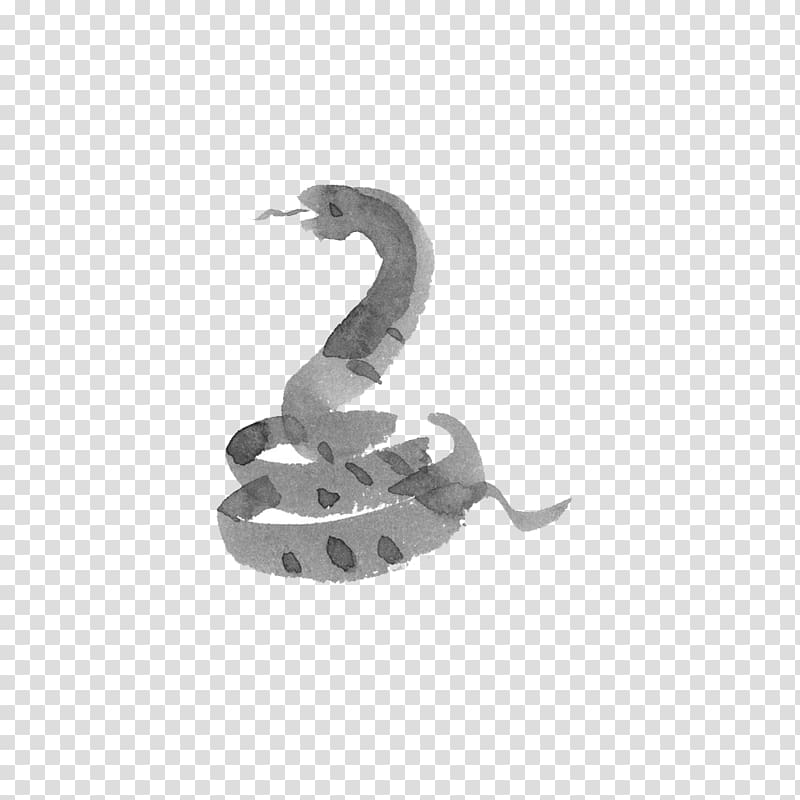 Snake Chinese zodiac Ink wash painting Drawing Ox, Chinese Zodiac Snake Wind transparent background PNG clipart