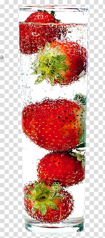 Musk strawberry , Strawberry in the water transparent background PNG clipart