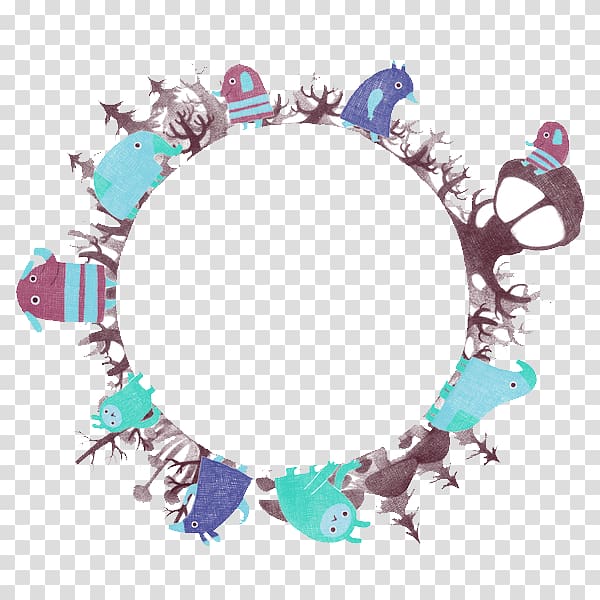 Blue Fresh Grass Ring Animal Border Texture transparent background PNG clipart