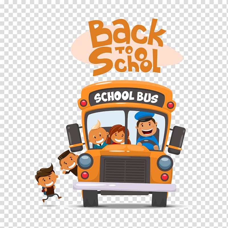 orange school bus digital illustration, School bus Illustration, school bus transparent background PNG clipart