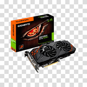 Graphics Cards & Video Adapters NVIDIA GeForce GTX 1070 Ti WINDFORCE 8G GDDR5 SDRAM Gigabyte Technology PCI Express, Gd transparent background PNG clipart thumbnail