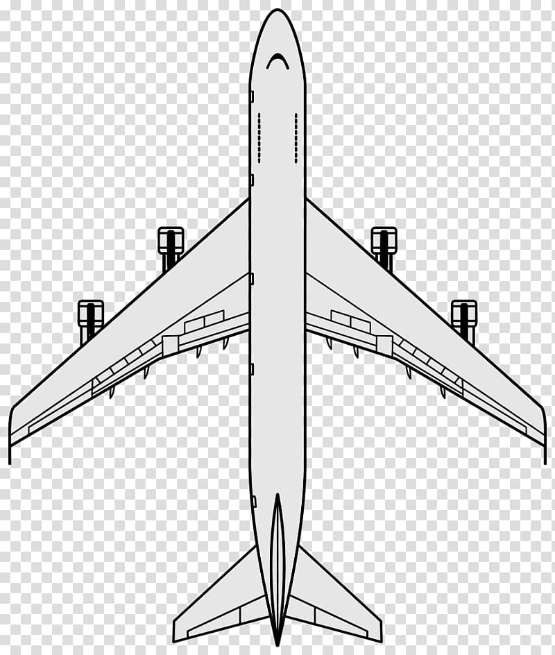Boeing 747-400 Airplane Airbus A340, plan view transparent background PNG clipart