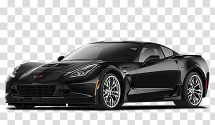 black Chevrolet Corvette C7 coupe, Black Corvette transparent background PNG clipart