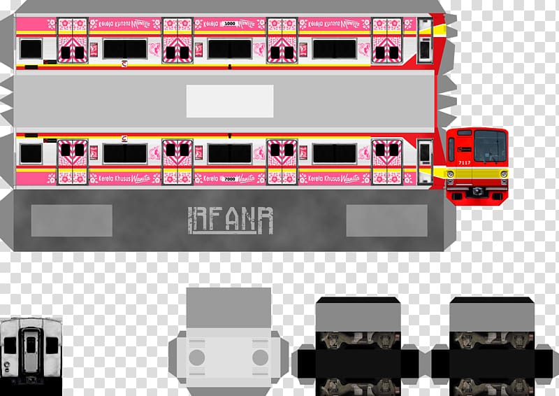 Kereta Commuter Indonesia Train Paper model 203 series, train transparent background PNG clipart