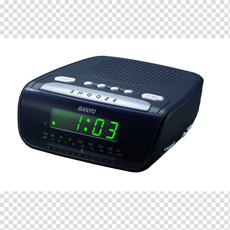 Radio clock Electronics Alarm Clocks Radio station, clock transparent background PNG clipart