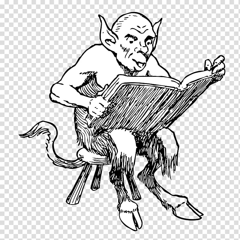 Lucifer The Demon\'s Lexicon , Reading A Book transparent background PNG clipart