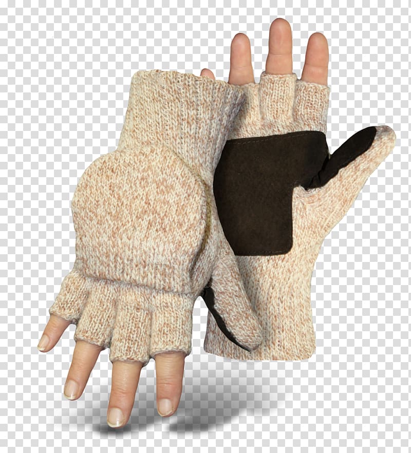 Finger Glove Mitten Wool Tweed, palm black transparent background PNG clipart