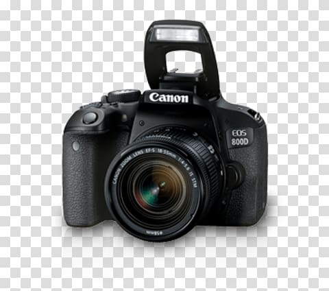 Canon EOS 800D Canon EOS 700D Canon EOS 550D Canon EOS 200D Canon EF-S 18–55mm lens, Camera transparent background PNG clipart
