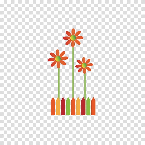 Illustration, Fence in flowers transparent background PNG clipart