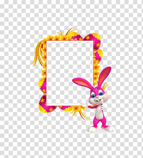 Easter Bunny Easter egg , Cartoon animal eggs decorated Easter border pattern transparent background PNG clipart