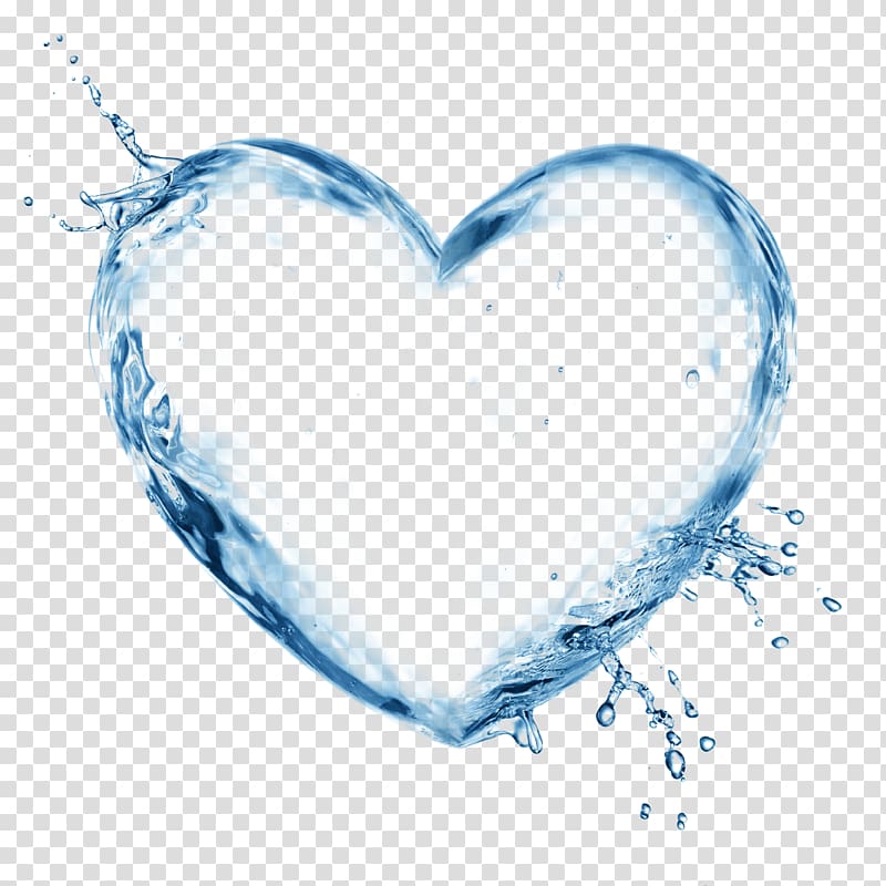 blue water heart illustration, Water, Spray spray splashes,Skin Care FRESH Heart hydrosphere transparent background PNG clipart
