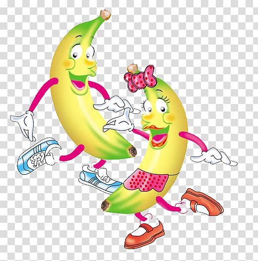 Banana Cartoon Illustration, banana transparent background PNG clipart