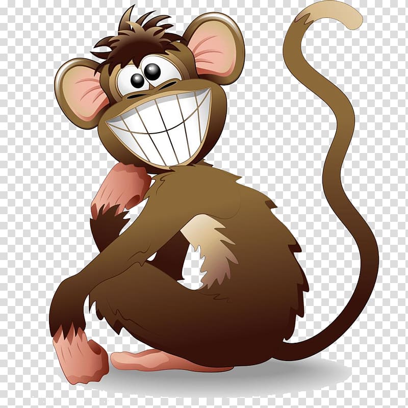 Cartoon Laughter, Lovely grin cartoon monkey transparent background PNG clipart