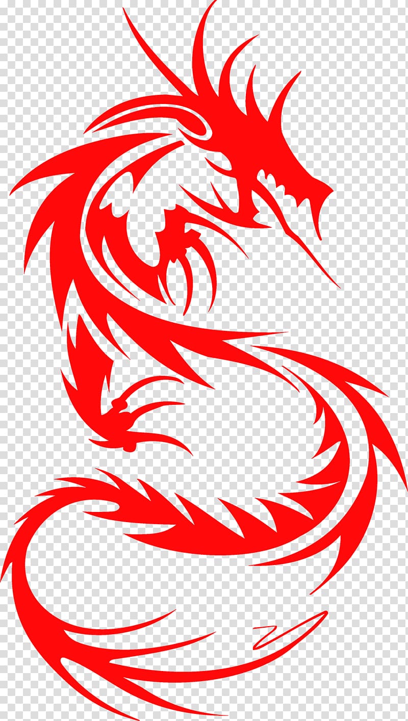 red dragon illustration, Sleeve tattoo Dragon Cover-up, Chinese paper-cut dragon transparent background PNG clipart