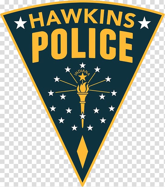 Embroidered patch T-shirt Hawkins Police officer, stranger transparent background PNG clipart