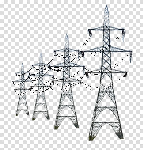 black transmission tower , Electricity Transmission tower Electric power transmission, energy transparent background PNG clipart