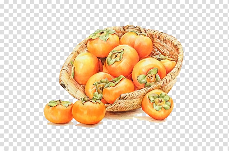 Shuangjiang Japanese Persimmon Poster Autumn, Basket of persimmon transparent background PNG clipart
