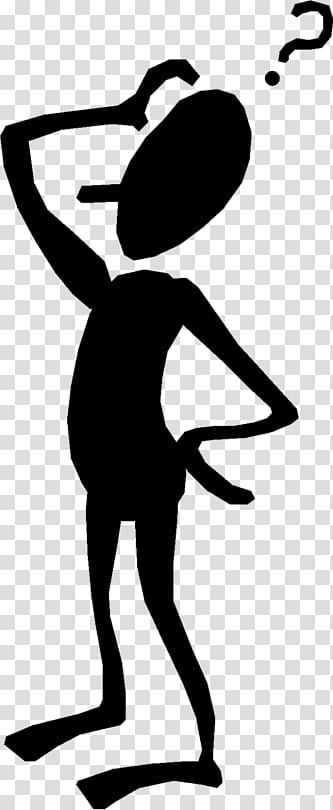 Silhouette Of Man Stick Figure Confused Man Transparent