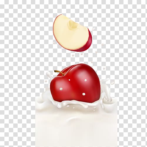 Juice Apple Milk Fruit, Red Apple transparent background PNG clipart