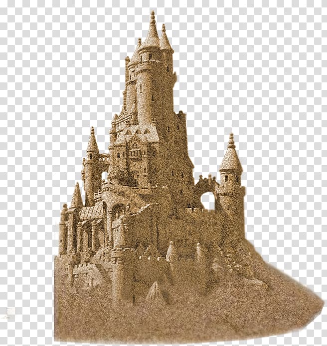 Castle Sand art and play Sculpture, Beach Castle transparent background PNG clipart