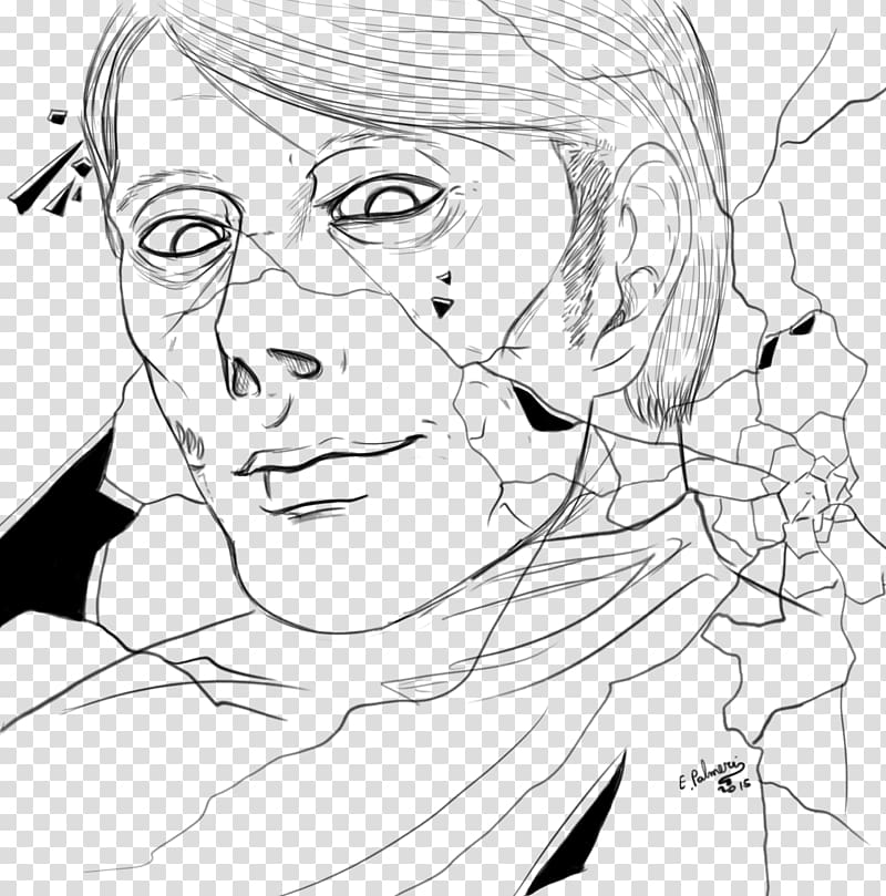 Drawing Line art Cartoon Sketch, Hannibal lecter transparent background PNG clipart