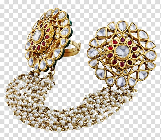 Pearl Earring Jewellery Kundan, Kundan Jewellery transparent background PNG clipart