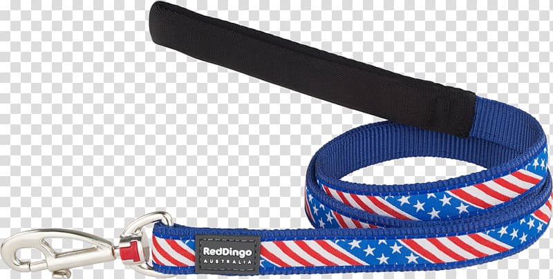 Red dingo laisse pour chien à rayures Leash Dog HardWare.fr Blue, pacific stars stripes transparent background PNG clipart