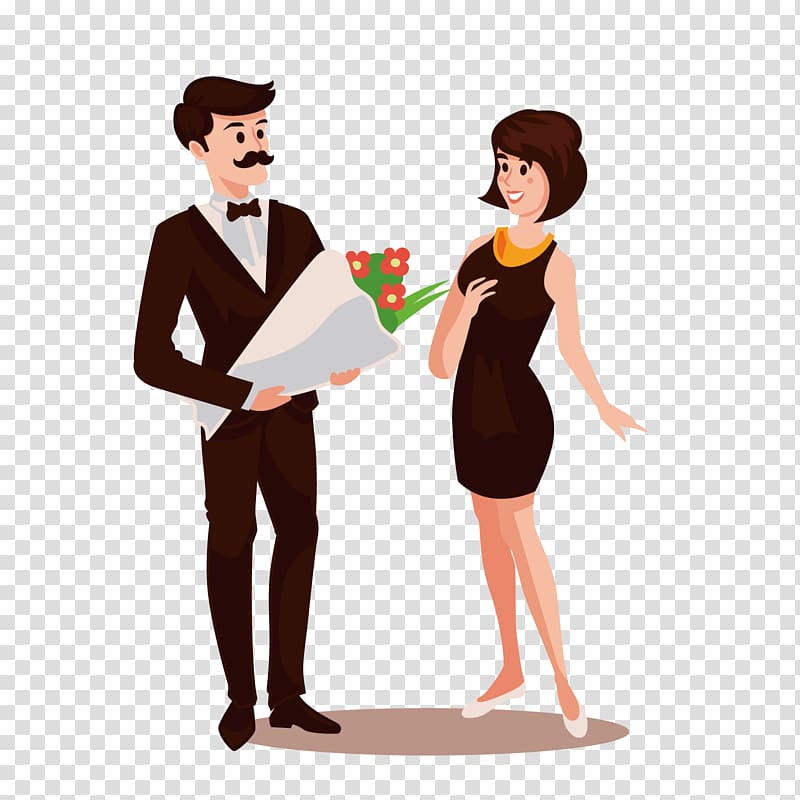 couple Love Illustration, dating men and women transparent background PNG clipart