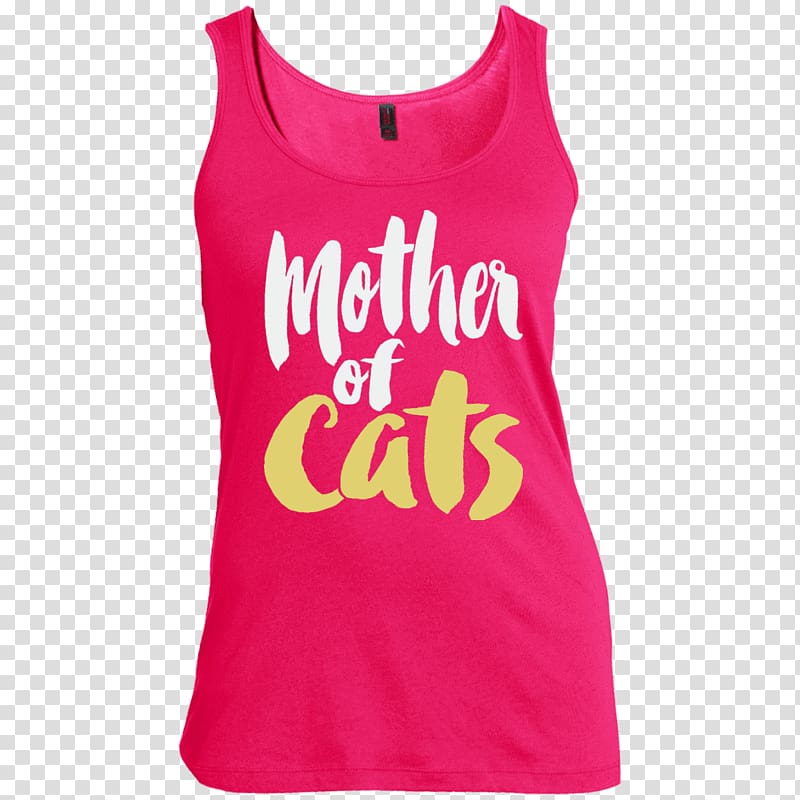 T-shirt Sleeveless shirt Scoop neck Top, cats and mothers transparent background PNG clipart