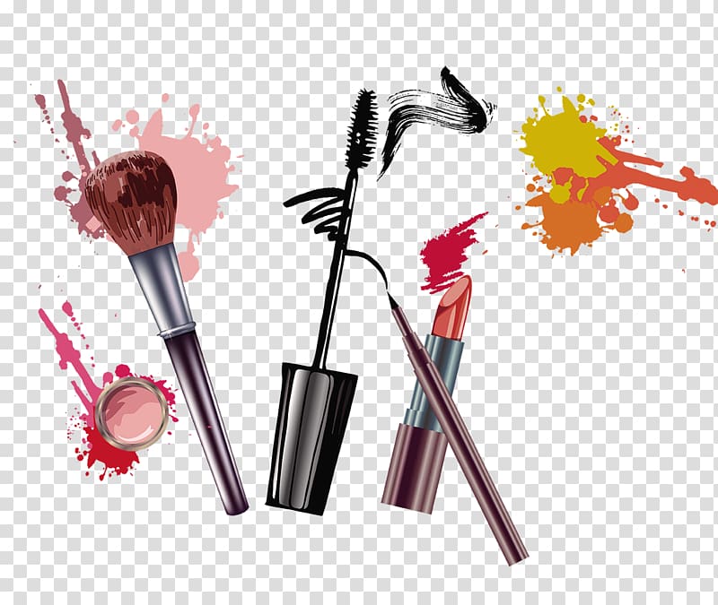makeup brush illustration, Adobe Illustrator Fundal Poster, Brief geometry beauty makeup Festival poster background transparent background PNG clipart