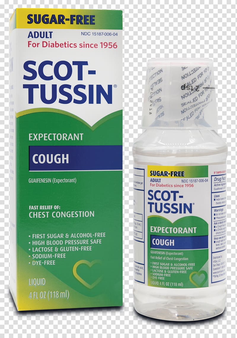 Liquid Solution Scot-Tussin Expectorant Mucokinetics Solvent in chemical reactions, Cough syrup transparent background PNG clipart