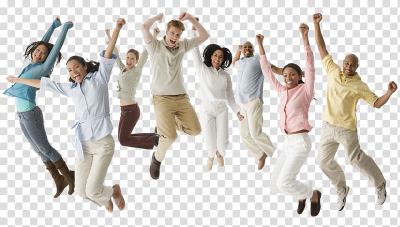 bunch of people jump up transparent background PNG clipart