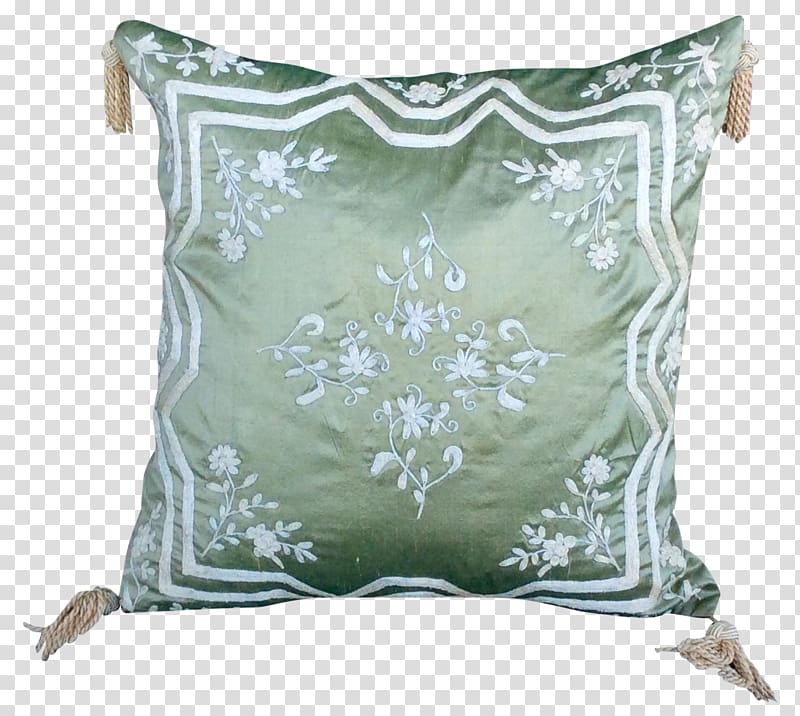 Cushion Throw Pillows, green silk pillows transparent background PNG clipart