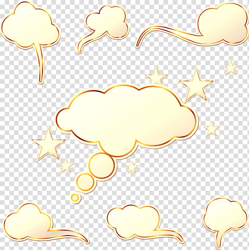 clouds and star illustration, Yellow , Dialog bubbles transparent background PNG clipart