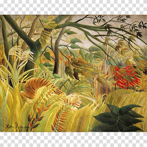 Tiger in a Tropical Storm National Gallery Exotic Landscape Painting Painter, painting transparent background PNG clipart