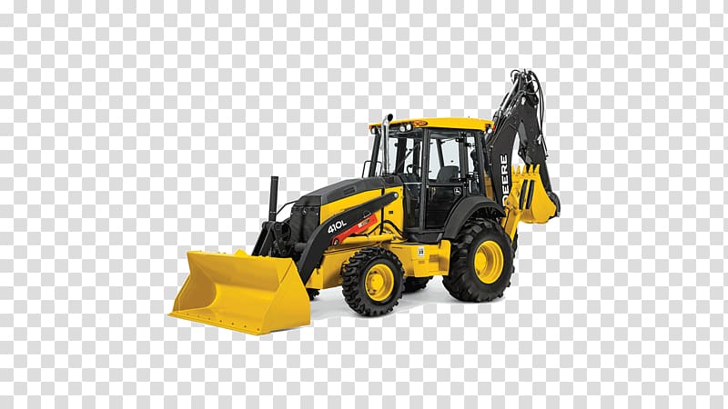 John Deere Backhoe loader Heavy Machinery, digging machine transparent background PNG clipart