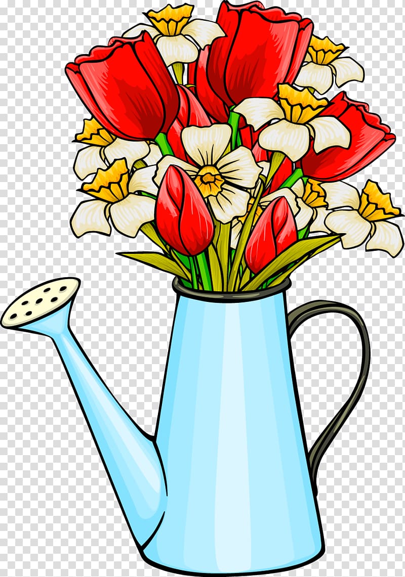 Flower Cartoon, floral pattern kettle transparent background PNG clipart