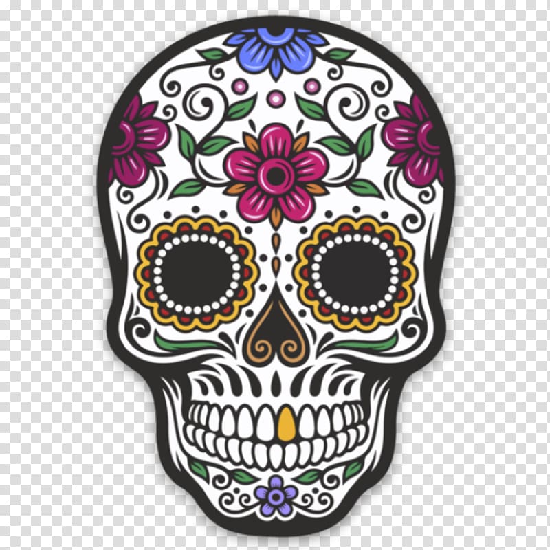 Calavera Day of the Dead Skull Sticker Death, skull transparent background PNG clipart