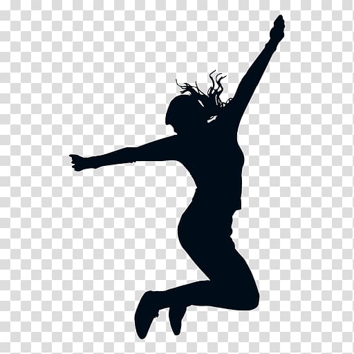 Silhouette Jumping Dance, girl jumping transparent background PNG clipart