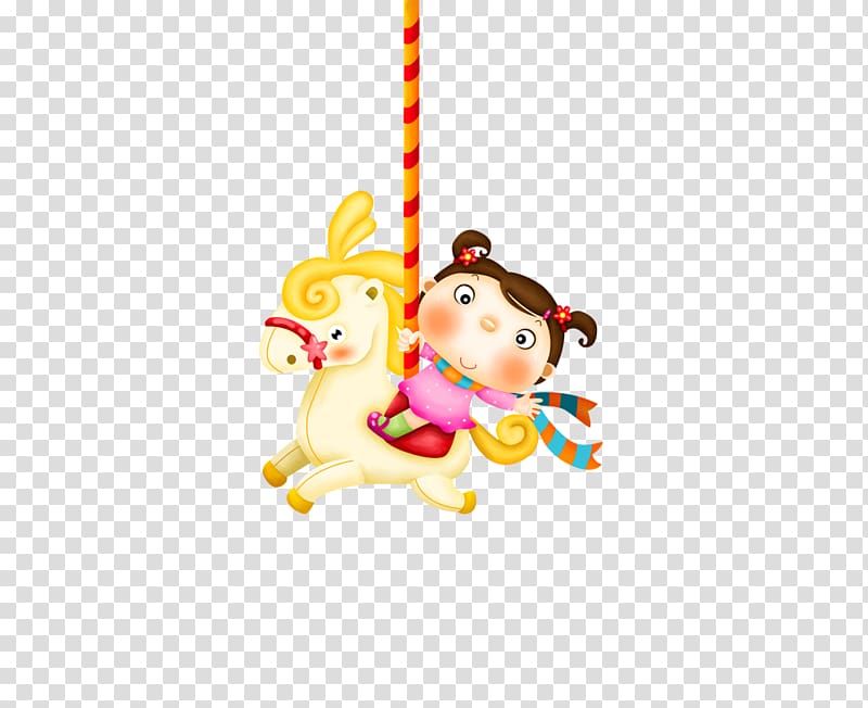 Carousel Cartoon, Cute cartoon girl transparent background PNG clipart