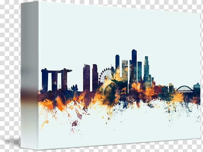 Canvas print Art Gallery wrap, singapore skyline transparent background PNG clipart