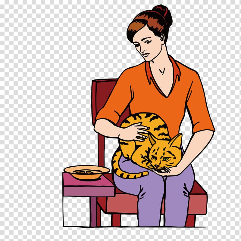 cats and little girls Lap , Holding beauty kitten transparent background PNG clipart